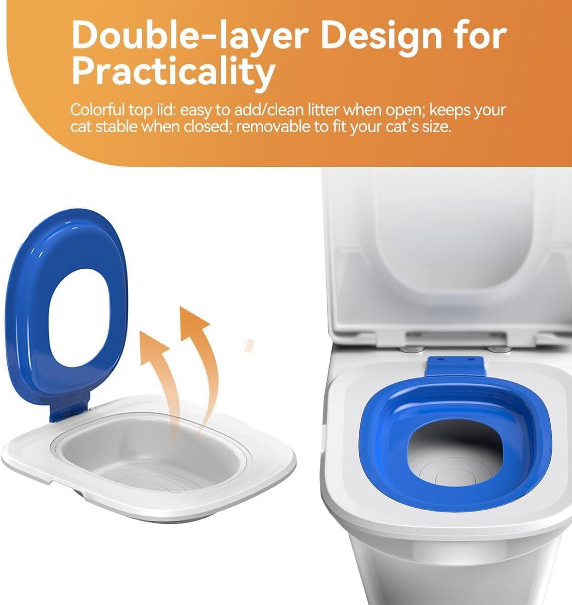 Cat Toilet Trainer Kit | Cat Potty Training Kit Toilet Box (Blue)