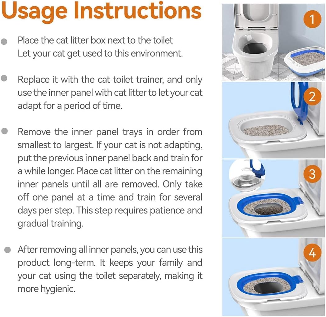 Cat Toilet Trainer Kit | Cat Potty Training Kit Toilet Box (Blue)