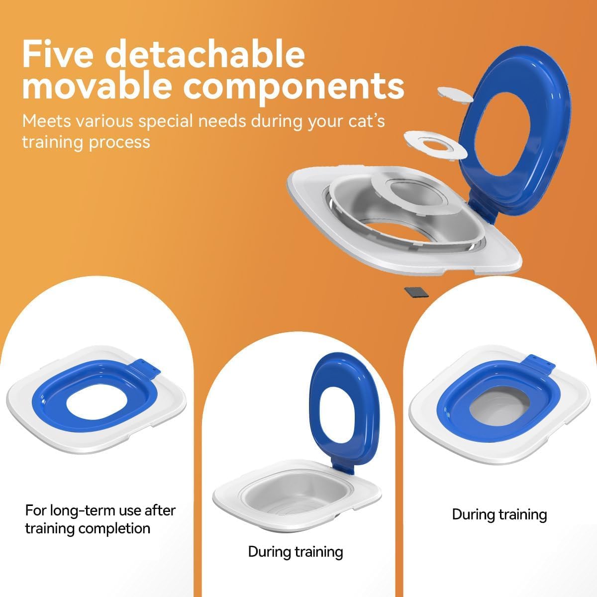 Cat Toilet Trainer Kit | Cat Potty Training Kit Toilet Box (Blue)